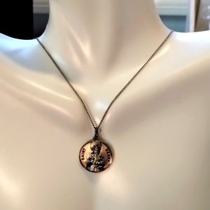 Vintage Sterling Saint Henry Metal On Sterling Chain